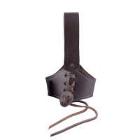 Leather belt-holder for drinking horn 0.2l and 0.3l, small, brown