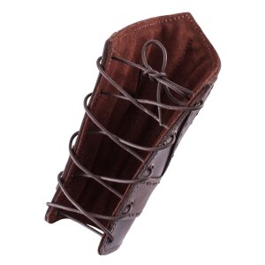 Padded Leather Bracers with Cross Banding, Pair