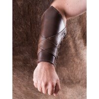 Padded Leather Bracers with Cross Banding, Pair