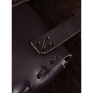 Medieval leather bag, dark brown