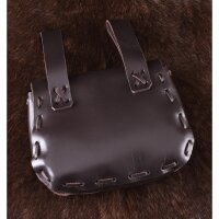 Medieval leather bag, dark brown