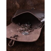 Medieval leather bag, dark brown