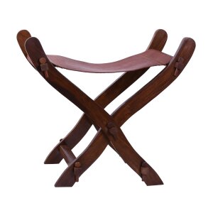 Medieval Scissors Chair with leather seat