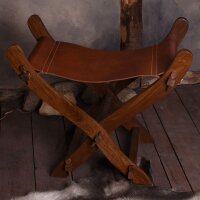 Medieval Scissors Chair with leather seat