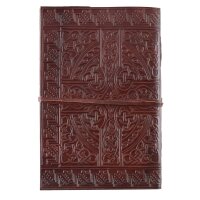 Leather Diary with medieval design, approx. 14 x 21 cm