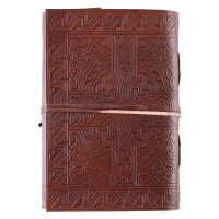 Leather Diary with Pentagram, brown, approx. 21 x 14 cm