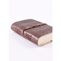 Leather Diary with Pentagram, brown, approx. 21 x 14 cm