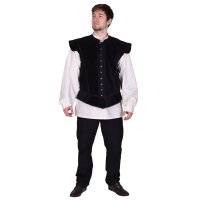 Velvet Doublet Victor with Metal Buttons, black L