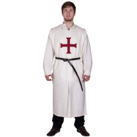Medieval Tabard, Templar, natural-coloured/red S/M/L