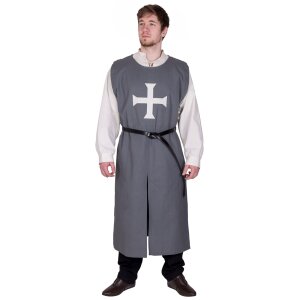 Medieval Tabard, Teutonic Knights, grey/natural-coloured S/M/L
