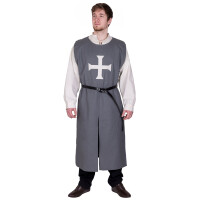 Medieval Tabard, Teutonic Knights, grey/natural-coloured XL/XXL