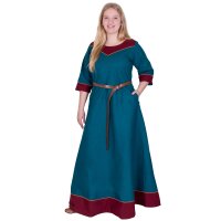 Mittelalterkleid Gesine aus Canvas, petrol S