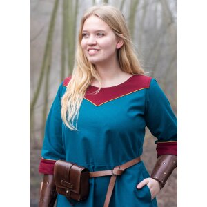 Medieval Dress Gesine, Canvas, teal blue XL