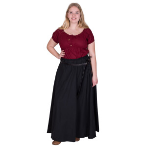 Medieval Blouse Aren, short-sleeved, wine red L