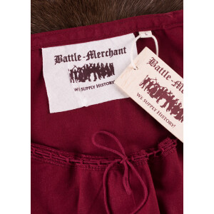 Medieval Blouse Aren, short-sleeved, wine red L