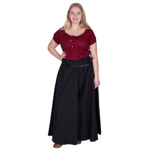 Medieval Blouse Aren, short-sleeved, wine red XL