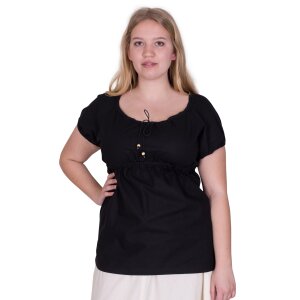 Mittelalter Kurzarm-Bluse Aren, schwarz M