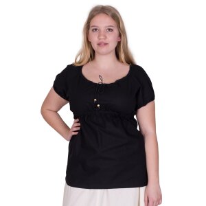 Medieval Blouse Aren, short-sleeved, black XL