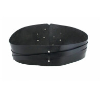 Leather bodice belt with 3 buckles and 2 rings black 110cm