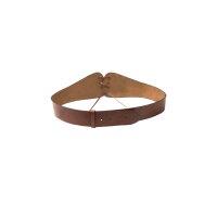 Leather bodice belt with Celtic knot embossing Brown 120cm