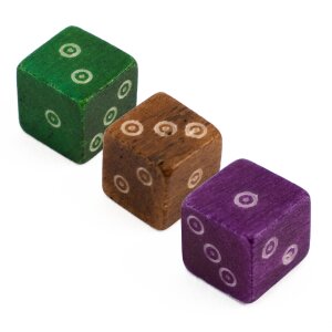 bone dice colored purple