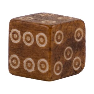 bone dice colored brown