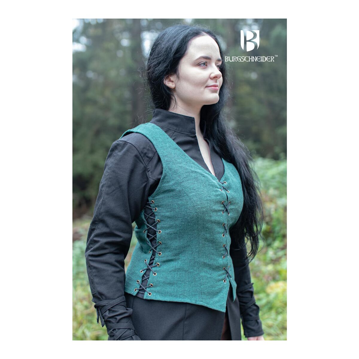 Gilet médiéval Marian vert