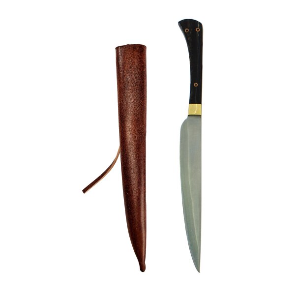 Mittelalter Messer Spätmittelalter Edelstahl 1200 - 1500 schwarzer Griff
