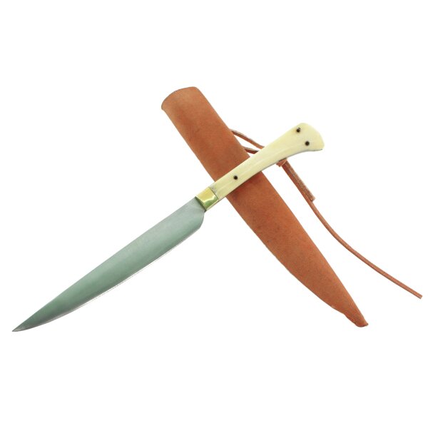Mittelalter Messer Spätmittelalter Edelstahl 1200 - 1500 naturweißer Griff