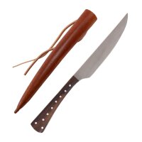 Medieval knife with scabbard stainless steel 1250 - 1400 wood handle