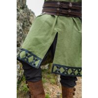 Viking Tunic with leather applications - green XXL