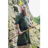 Viking short-sleeved Tunic with leather applications - green S