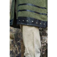 Viking short-sleeved Tunic with leather applications - green XXXL