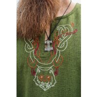 Viking Tunic with embroidery - Green M