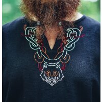 Viking Tunic with embroidery - black L