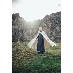 Medieval Cape Wool with Embroidery Natural