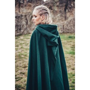 Medieval Cape Wool with Embroidery Green