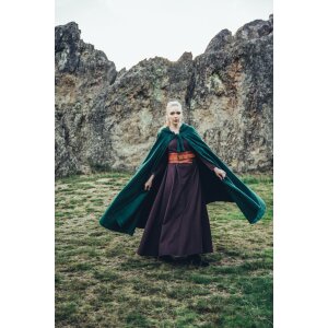 Medieval Cape Wool with Embroidery Green