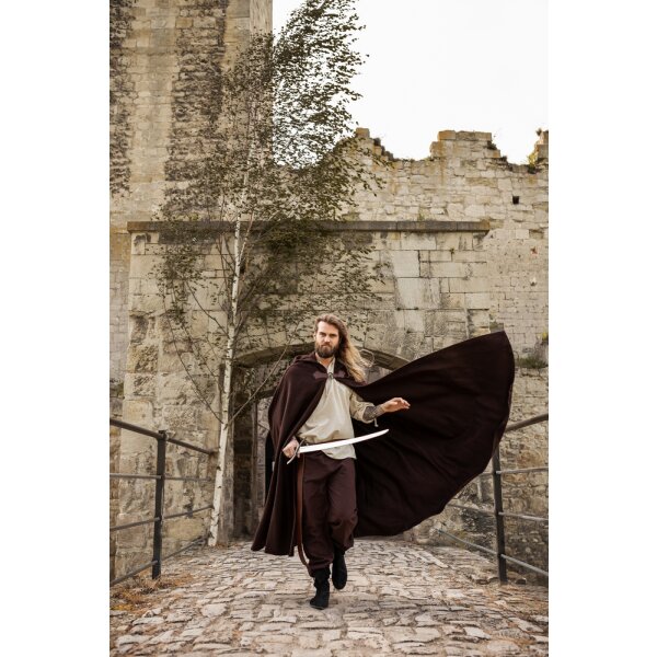 Medieval Cape with clasp brown