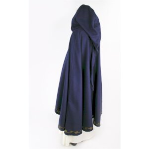 Short Medieval Cape Wool Blue