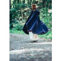 Short Medieval Cape Wool Blue