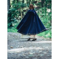 Short Medieval Cape Wool Blue