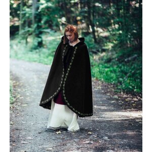 Short Medieval Cape Wool Black