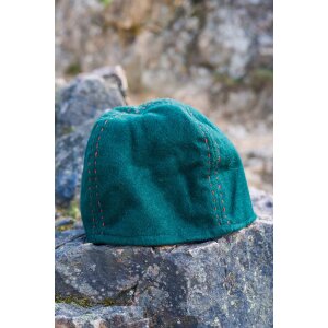 Wikinger Kappe aus Wolle - Gr&uuml;n