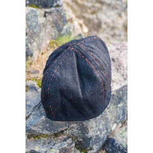 Wikinger Kappe aus Wolle - Schwarz