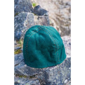 Wikinger Kappe aus Wolle - Grün S/M