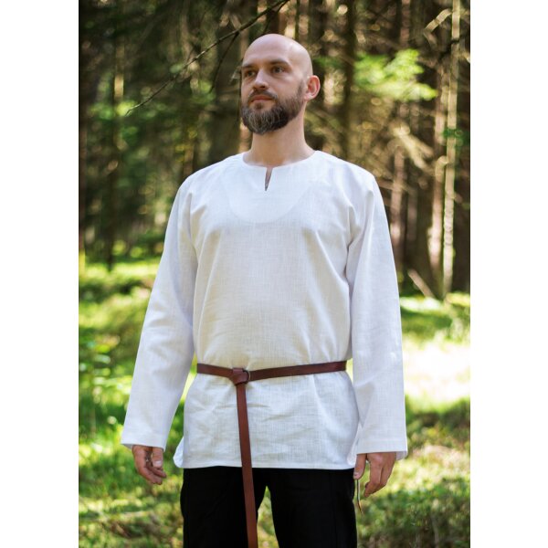 Medieval shirt white long sleeve linen