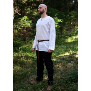 Medieval shirt white long sleeve linen