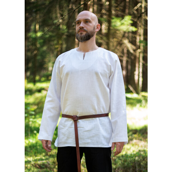 Medieval shirt white long sleeve linen L/XL