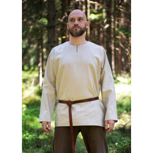 Medieval shirt beige long sleeve linen L/XL